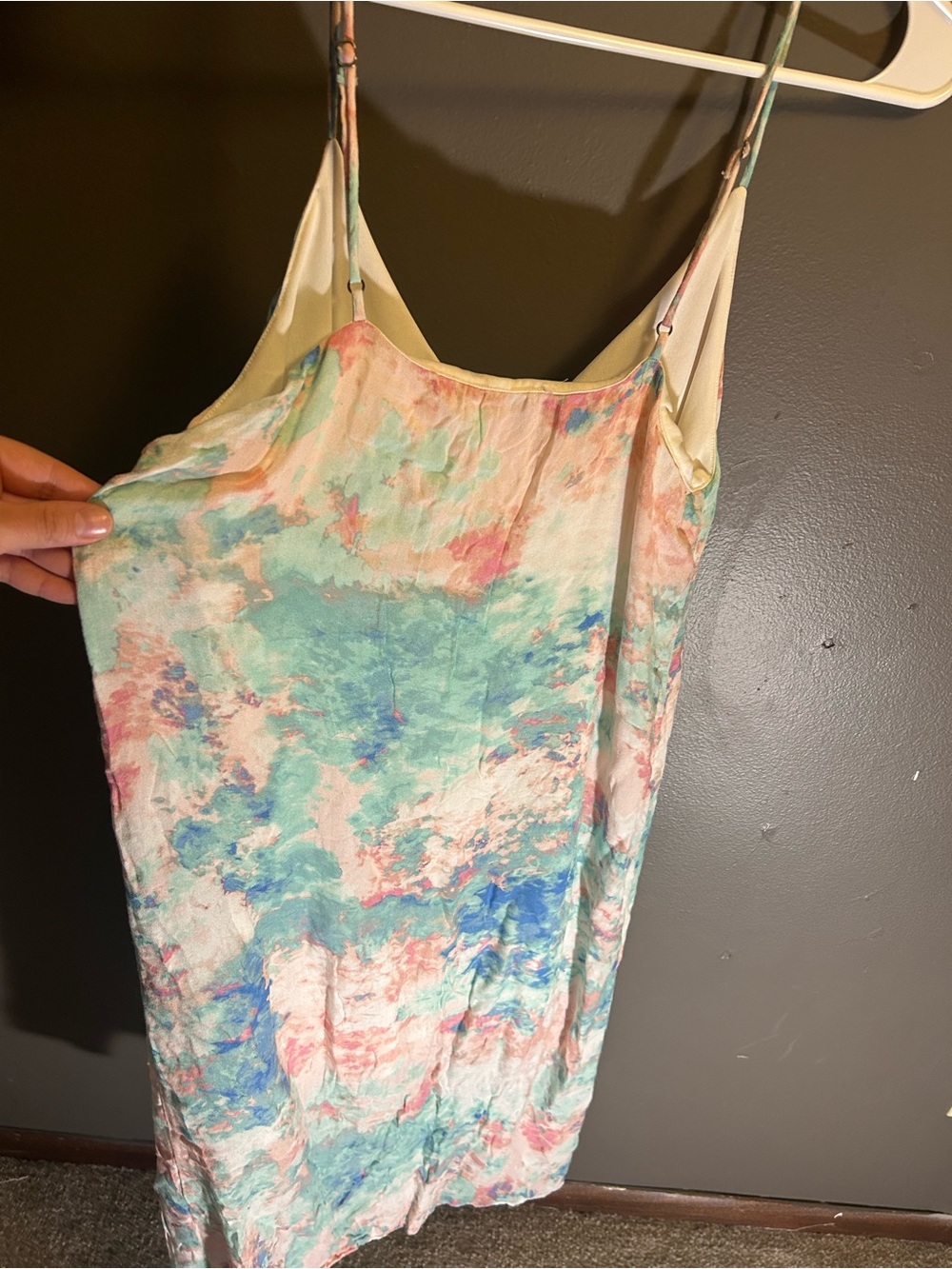 GILLI watercolor spaghetti strap slip dress size small - Picture 5 of 11